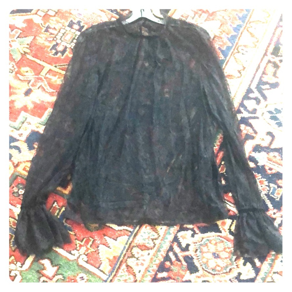 Lace top with flared wrists